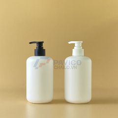 Chai nhựa Pet 500ml 750ml đựng sữa tắm màu trắng nắp vòi nhấn