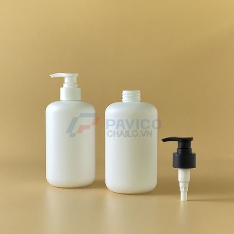 Chai nhựa Pet 500ml 750ml đựng sữa tắm màu trắng nắp vòi nhấn