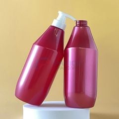Chai nhựa Pet 500ml 800ml đựng sữa tắm màu đỏ nắp vòi nhấn