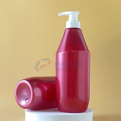 Chai nhựa Pet 500ml 800ml đựng sữa tắm màu đỏ nắp vòi nhấn