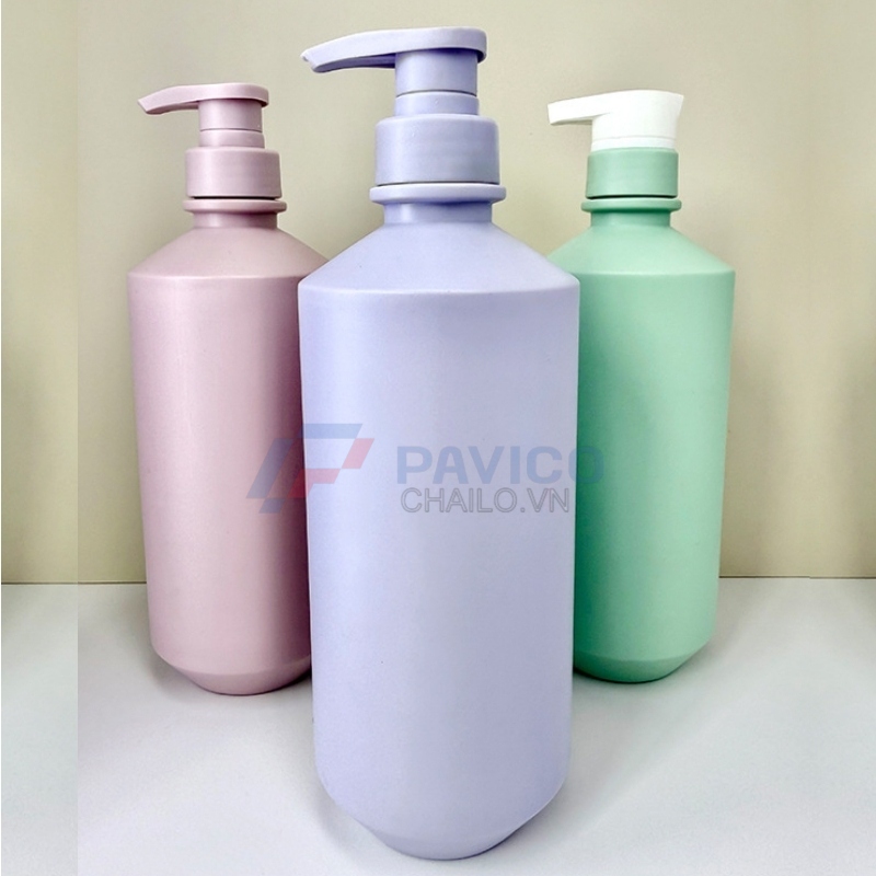 Chai nhựa Pet 500ml 800ml đựng sữa tắm màu pastel nắp vòi nhấn