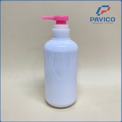 Chai nhựa PET trắng sứ 500ml đựng sữa tắm dầu gội