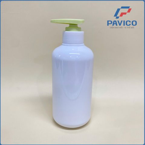 Chai nhựa PET trắng sứ 500ml đựng sữa tắm dầu gội