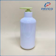 Chai nhựa PET trắng sứ 500ml đựng sữa tắm dầu gội
