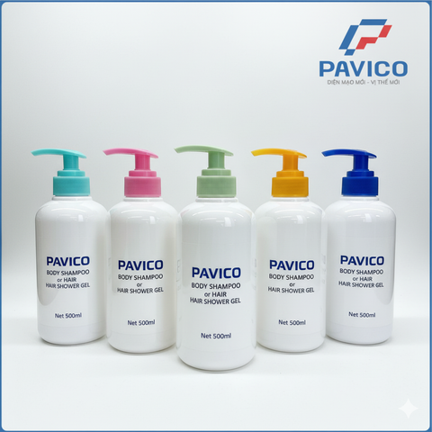 Chai nhựa PET trắng sứ 500ml đựng sữa tắm dầu gội