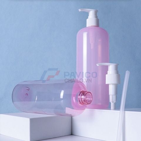 Chai nhựa Pet 500ml đựng sữa tắm dầu gội nắp vòi nhấn