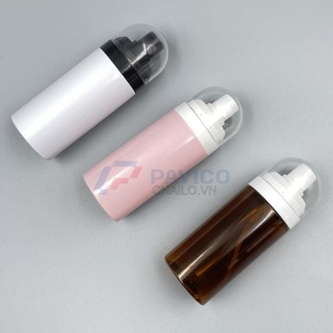 Chai tạo bọt 150ml 250ml đựng tẩy trang màu nâu nắp vòi bọt tuyết