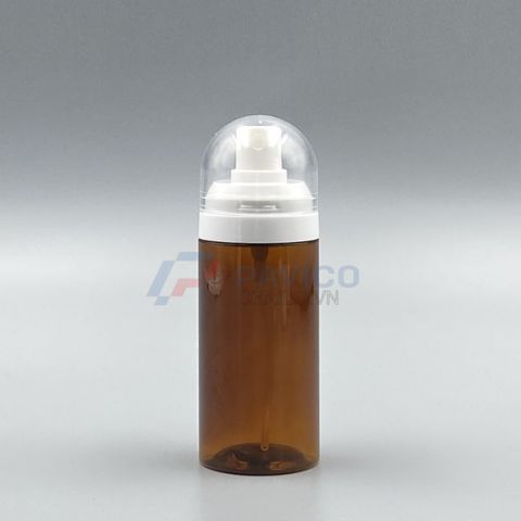 Chai tạo bọt 150ml 250ml đựng tẩy trang màu nâu nắp vòi bọt tuyết