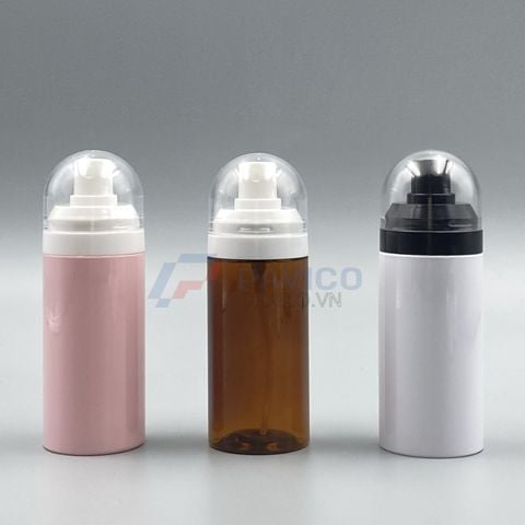Chai tạo bọt 150ml 250ml đựng tẩy trang màu nâu nắp vòi bọt tuyết
