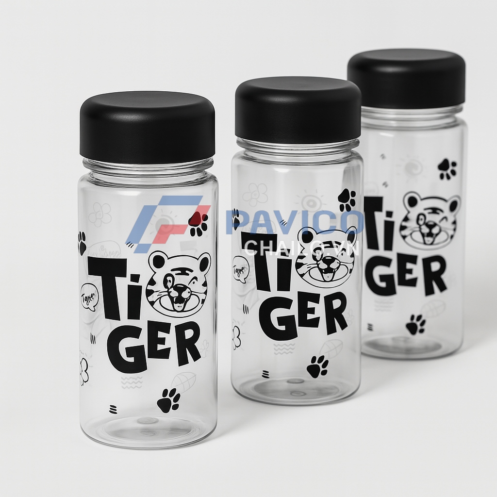 Chai nước nhựa PET trong suốt 350ml - 500ml