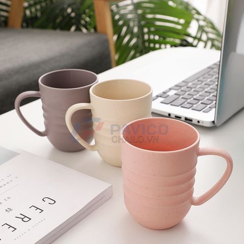Cốc nhựa sinh học có quai 300ml 500ml pastel uống nước