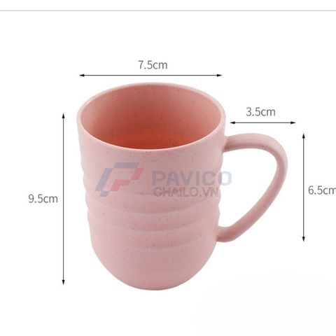 Cốc nhựa sinh học có quai 300ml 500ml pastel uống nước