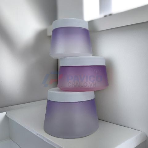 Hũ đựng kem mờ 50g nhựa PET phun màu 2 lớp