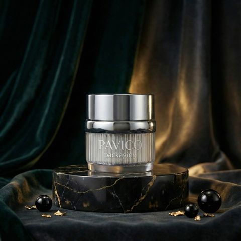 Hũ đựng kem mỹ phẩm nhựa ps mạ bạc cao cấp