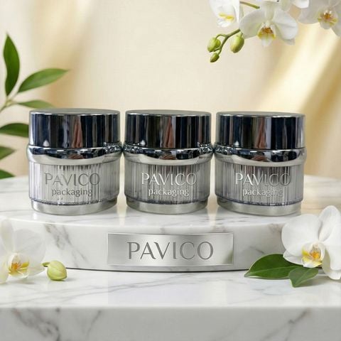 Hũ đựng kem mỹ phẩm nhựa ps mạ bạc cao cấp