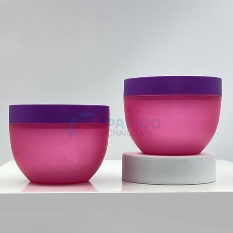 Hũ nhựa 100g 250g đựng kem body màu hồng nắp vặn