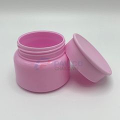 Hũ nhựa 100g chiết mỹ phẩm thân hồng nắp vặn hồng