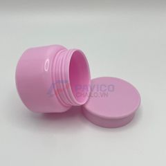 Hũ nhựa 100g chiết mỹ phẩm thân hồng nắp vặn hồng