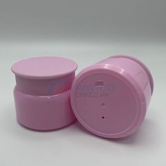 Hũ nhựa 100g chiết mỹ phẩm thân hồng nắp vặn hồng