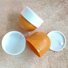 Hũ nhựa 120g 500g đựng muối tắm màu cam nắp hai lớp