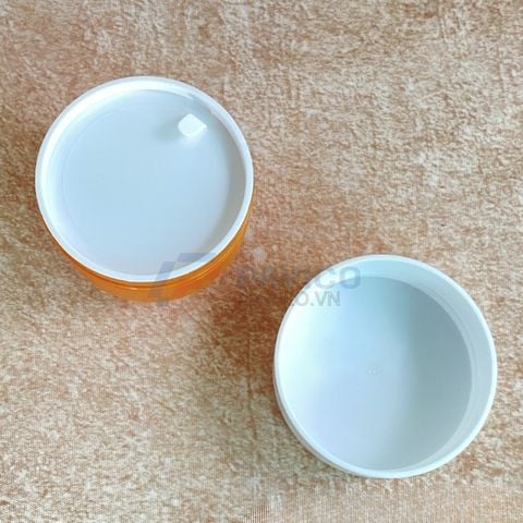 Hũ nhựa 120g 500g đựng muối tắm màu cam nắp hai lớp