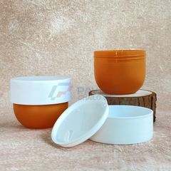 Hũ nhựa 120g 500g đựng muối tắm màu cam nắp hai lớp