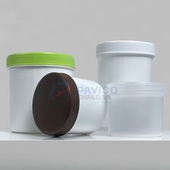 Hũ nhựa 120g 500g đựng muối tắm màu trắng mờ nắp hai lớp
