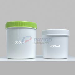 Hũ nhựa 120g 500g đựng muối tắm màu trắng mờ nắp hai lớp