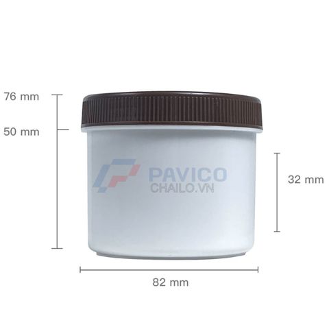 Hũ nhựa 120g 500g đựng muối tắm màu trắng mờ nắp hai lớp