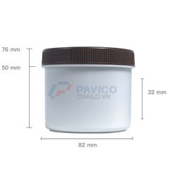 Hũ nhựa 120g 500g đựng muối tắm màu trắng mờ nắp hai lớp
