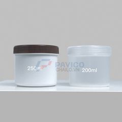 Hũ nhựa 120g 500g đựng muối tắm màu trắng mờ nắp hai lớp