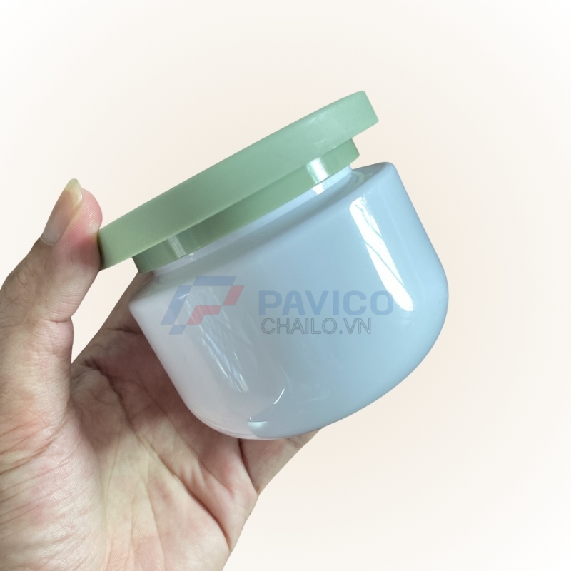Hũ nhựa 120g 500g đựng muối tắm màu trắng nắp hai lớp