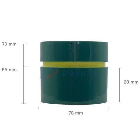 Hũ nhựa 120g 500g đựng muối tắm màu xanh lá vàng nắp hai lớp