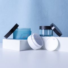 Hũ nhựa 50g 100g đựng kem body màu trắng nắp đen