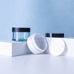 Hũ nhựa 50g 100g đựng kem body màu trắng nắp đen