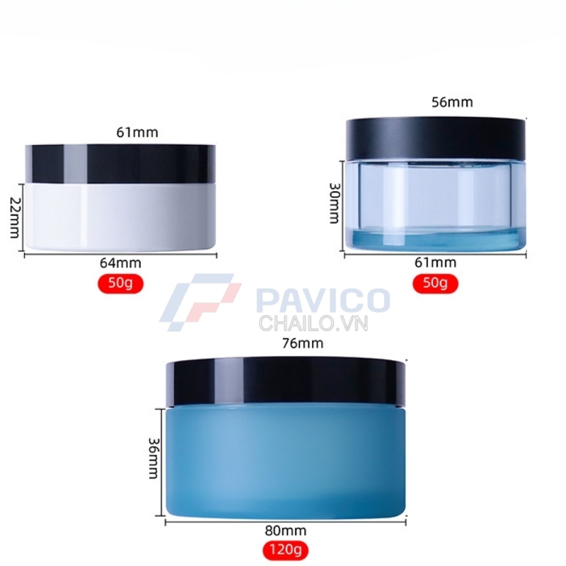 Hũ nhựa 50g 100g đựng kem body màu trắng nắp đen
