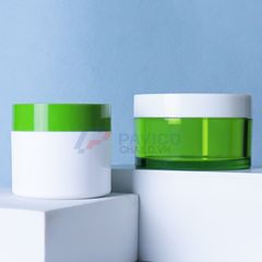 Hũ nhựa 50ml 80ml đựng kem body màu trắng xanh lá nắp vặn