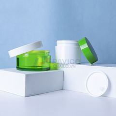Hũ nhựa 50ml 80ml đựng kem body màu trắng xanh lá nắp vặn