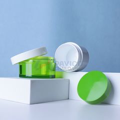 Hũ nhựa 50ml 80ml đựng kem body màu trắng xanh lá nắp vặn