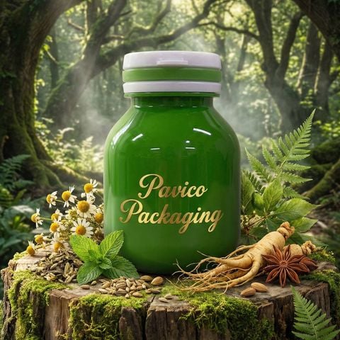 Lọ nhựa đựng thuốc viên màu xanh đục nắp xé 120cc