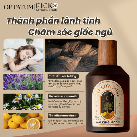 (MUA 1 TẶNG 1 DEWYCEL) Xịt Thơm Gối Thư Giãn Giấc Ngủ Optatum Pillow Mist 100ML