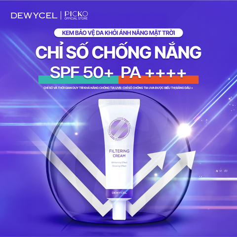 Dewycel Bộ Sản Phẩm 2 Món Kem Đa Năng Pore10 Cream, Kem nâng tông Filtering Cream