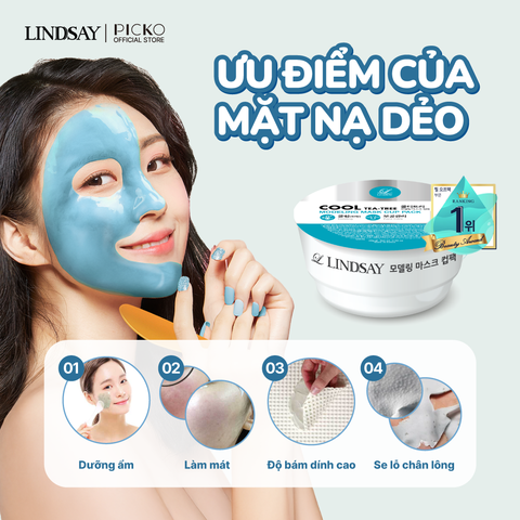 Mặt nạ cốc 1 lần dùng LINDSAY disposable modeling mask cup pack Cool(Tea-tree) 28g mask
