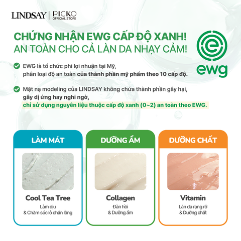 Mặt nạ cốc 1 lần dùng LINDSAY disposable modeling mask cup pack Cool(Tea-tree) 28g mask