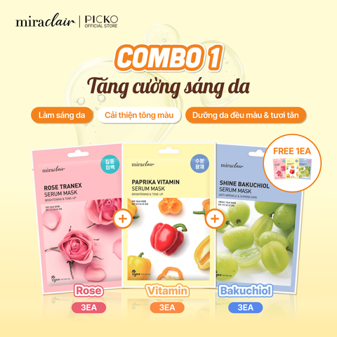 Combo Mix 10 Gói Mặt nạ dưỡng da thuần chay MIRACLAIR serum mask 23G