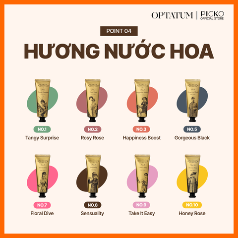 Set 1 Kem Dưỡng Da Tay Hương Nước Hoa Optatum Perfume Hand Cream 50ml (No.03) + 01 Optatum Dress Perfume 8ml No.03