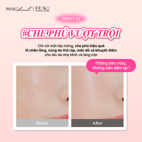 Kem nền lâu trôi, độ che phủ cao Makeheal 1.P.L Foundaiser Foudation