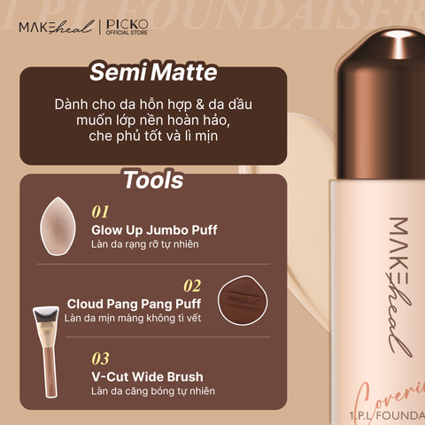Kem nền lâu trôi, độ che phủ cao Makeheal 1.P.L Foundaiser Foudation