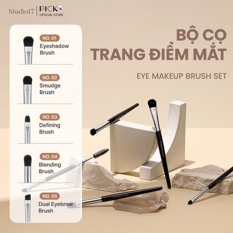 Bộ cọ trang điểm mắt STUDIO17 EYE MAKEUP BRUSH SET 5 món Hàn Quốc