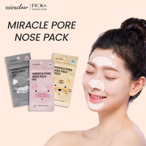 Miếng lột mụn mũi MIRACLAIR Pore Nose Pack 3EA